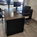 Wood Top L Suite Office Desk w/ Dual Storage, Metal Frame